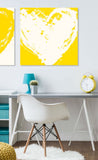 Inside Out Heart Running Off The Page In Yellow