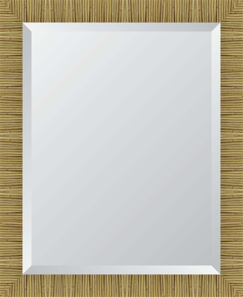 2.5" Walnut Rattan 22X28 Beveled Mirror