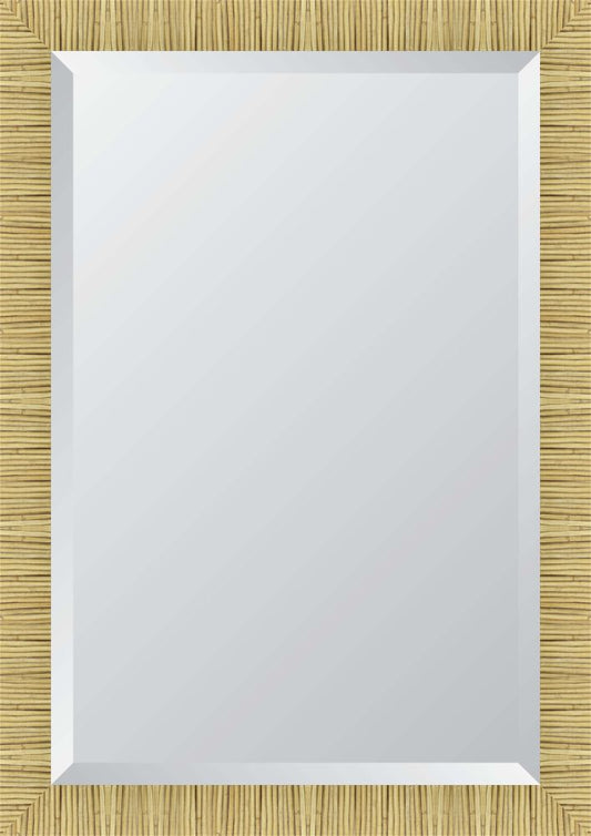 2.5" Dark Natural Rattan 24X36 Beveled Mirror