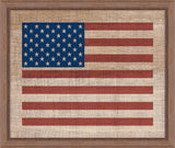 American Flag on Distressed Linen - Large