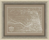 Map of Nebraska In gray reverse sand stone - small